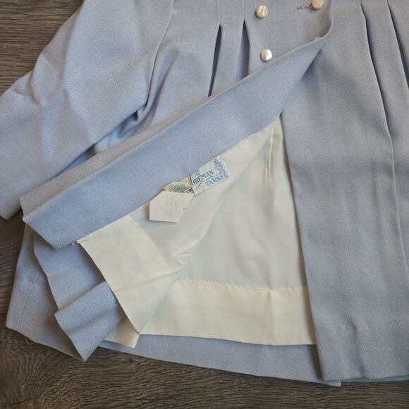 Authentic Vintage Toddler 2T Pea Coat Light Blue Pearl-Toned Buttons ILGWU Union - Picture 3 of 7